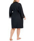 Фото #1 товара Plus Size Lace-Trim Stretch Satin Robe, Created for Macy's