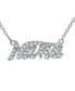 ფოტო #1 პროდუქტის Cubic Zirconia "Nana" Pendant Necklace in Sterling Silver, 16" + 2" extender, Created for Macy's