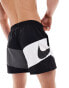 Nike Swimming Multi Logo Vortex 5 inch volley colourblock swim shorts in black