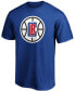 Men's Royal LA Clippers Primary Team Logo T-shirt Синий, S - фото #2