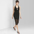 Wild Fable Women's Sleeveless Cut Out Embroidered Esh Dress Black Medium Solid