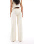 Фото #2 товара ASOS DESIGN co-ord wide leg low rise trousers in natural stripe