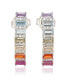 ფოტო #1 პროდუქტის Suzy Levian Sterling Silver Cubic Zirconia Rainbow Baguette Half Hoop Earrings