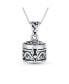 ფოტო #1 პროდუქტის -Style Square Heart Poison Prayer Box Locket Necklace Pendant Momenta or Memorial Keepsake Holder for Women s Oxidized .925 Sterling Silver