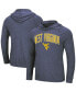 Men's Heathered Navy West Virginia Mountaineers Big and Tall Wingman Raglan Hoodie T-shirt Синий, 2xB - фото #2