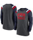 Фото #2 товара Men's Heathered Charcoal, Navy New England Patriots Tri-Blend Raglan Athletic Long Sleeve Fashion T-shirt