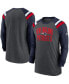 ფოტო #2 პროდუქტის Men's Heathered Charcoal, Navy New England Patriots Tri-Blend Raglan Athletic Long Sleeve Fashion T-shirt