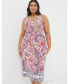 Фото #1 товара Women's Plus Size Aria Bright Paisley Midi Dress