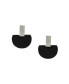 Women's Black Block Drop Earrings