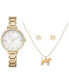 Women's Gold-Tone Metal Alloy Bracelet Watch 38mm Gift Set