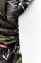 Фото #9 товара Платье миди из атласа с принтом ZARA
