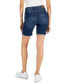 Фото #2 товара Juniors' Frayed High Rise Denim Bermuda Shorts