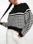 Threadbare Ski high neck jumper in houndstooth