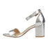 Фото #3 товара CL by Laundry Jody Metallic Block Heels Womens Silver Dress Sandals JODY-LTS