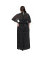 Фото #2 товара Plus Size Pleated Cape Maxi Dress