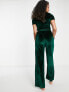 Фото #4 товара Missguided Tall velvet pyjama set in green