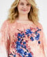 Фото #4 товара Plus Size Floral-Print Top, Created for Macy's