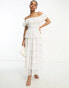 Фото #1 товара Amy Jane London Aurelia bardot tiered maxi dress in white