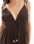 Фото #2 товара ONLY texture mini playsuit with shell detail in brown