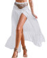 Фото #1 товара Women's White Smocked Waist Flounce Hem Cover-Up Maxi Skirt