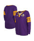 ფოტო #1 პროდუქტის Women's Purple Minnesota Vikings Lace-Up Notch Neck Long Sleeve T-shirt