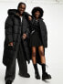 Фото #1 товара COLLUSION Unisex maxi puffer jacket with hood in black