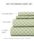 The Farmhouse Chic Premium Ultra Soft Pattern 4 Piece Sheet Set by Home Collection - Queen