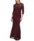 Фото #1 товара Women's Lace 3/4-Sleeve Mermaid Gown