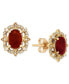 ფოტო #3 პროდუქტის Sapphire (1-1/3 ct. t.w.) & Diamond (1/8 ct. t.w.) Stud Earrings in 14k Yellow Gold (Also Available in Ruby & Emerald)