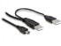 Фото #2 товара Delock 2x USB2.0-A male / USB mini 5-pin - 1 m - USB A - Mini-USB B - Male/Male - Black