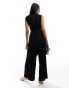 Фото #2 товара & Other Stories wide leg stretch jumpsuit with side tie detail in black