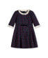 Little Girls 3/4 Sleeve Ruffle Trim Party Dress