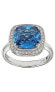 Фото #1 товара Suzy Levian Sterling Silver Cubic Zirconia Cushion Halo Cocktail Ring