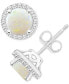 ფოტო #1 პროდუქტის Aquamarine (1-1/2 ct. t.w.) & Diamond (1/5 ct. t.w.) Halo Stud Earrings in Sterling Silver (Also in Opal)