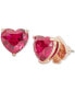 Gold-Tone Stone Heart Stud Earrings