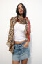 Animal print modal and silk scarf