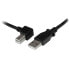 Фото #1 товара StarTech.com 1m USB 2.0 A to Left Angle B Cable - M/M - 1 m - USB A - USB B - USB 2.0 - Male/Male - Black