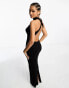 Фото #4 товара ASOS DESIGN halter low back maxi dress in black