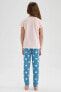 Фото #3 товара Kız Çocuk Baskılı Kısa Kollu Pijama Takımı A1362a823sm