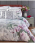 100% Cotton Lotus Flower Print Duvet Cover Set With Matching Pillow Cases Queen