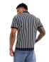 ASOS DESIGN polo in navy and white stripe Синий, XL - Chest 44 - фото #4