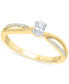 ფოტო #3 პროდუქტის Diamond Oval-Cut Swirl Solitaire Engagement Ring (1/4 ct. tw) in 14k White, Yellow or Rose Gold