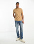 GANT shield logo t-shirt in khaki tan