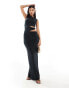 ASOS DESIGN sleeveless cut out waist maxi dress in black