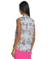 Women's City-Print Tie-Neck Top