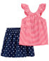 Фото #1 товара Kid 2-Piece 4th Of July Tank & Skort Set 7