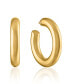 ფოტო #1 პროდუქტის Women's Chubby Large 18K Gold-Plated Brass Hoops Earrings