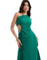 Фото #4 товара Aria Cove pleated one shoulder cut out maxi dress in green