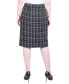 ფოტო #2 პროდუქტის Petite Slim Tweed Double Knit Knee Length Skirt