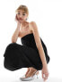 & Other Stories strapless maxi column dress in black